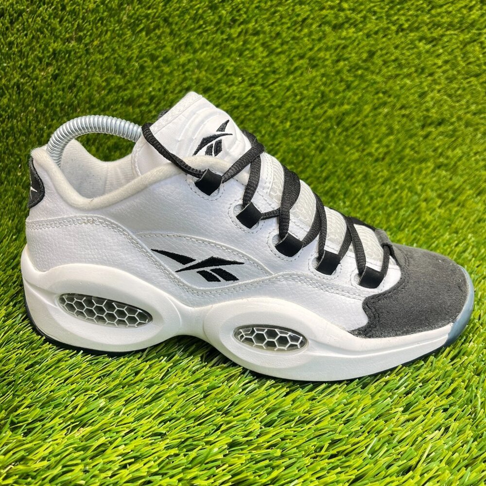Reebox Question Low Mens Size 6.5 Black White Basketball Leather Shoes Sneakers